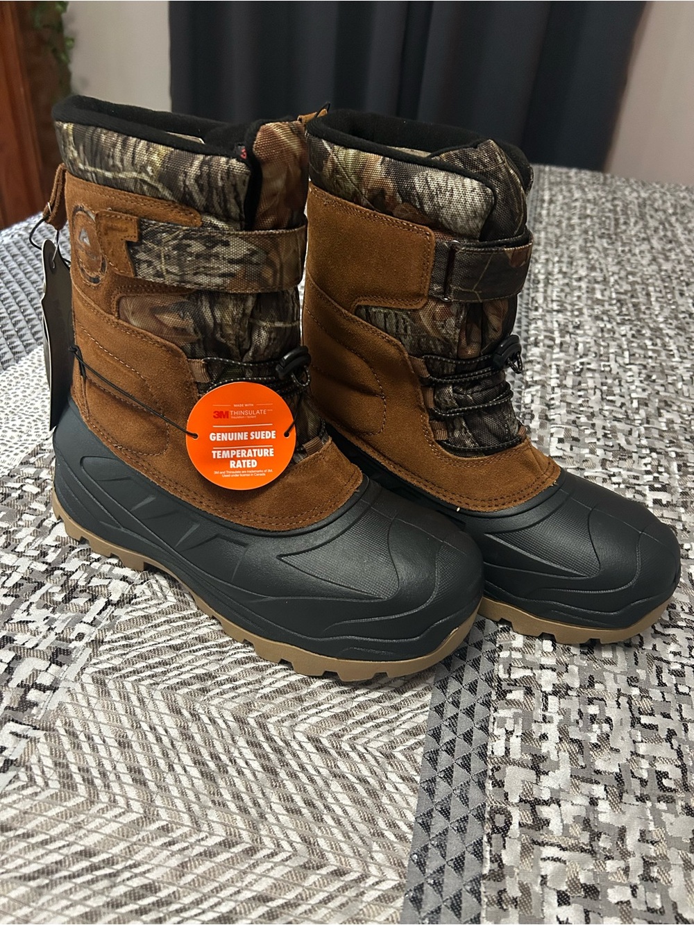 Ozark Trail Brown Suede & Black Waterproof Men's Winter Boots